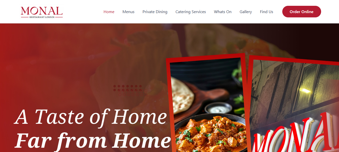 Monal London Restaurant Website